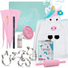 Kids Cookie Baking Set for Girls Incl. Itsy Unicorn Apron, Cookie Cutters, Complete Kit With 14 Cooking Pieces