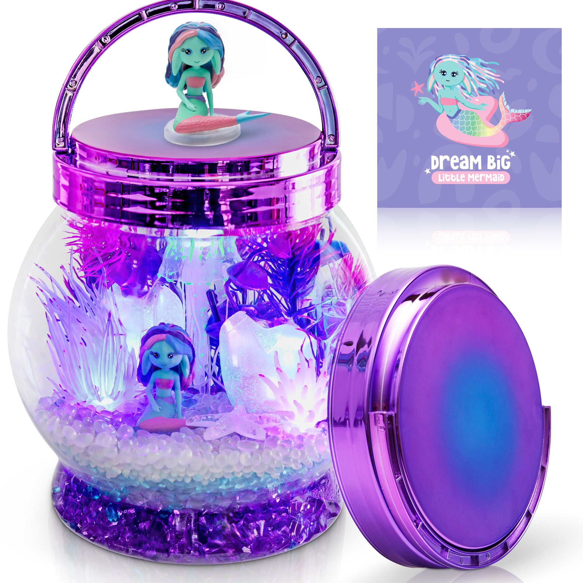 Girls Mermaid Toys DIY Light Up Terrarium Kit for Kids Mermaid Gif Amitie Lane