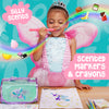 Scented Markers For Kids – Fairy Gifts For Girls – Coloring Kit Includes Smelly Markers, Stamp Markers, Sparkly Fairy Pencil Case