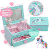 Itsy Unicorn Jewelry Box For Girls (Mint) – Two Gifts For Girls Incl. Unicorn Charm Bracelet Plus Augmented Reality Experience