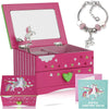 Itsy Unicorn Jewelry Box For Girls (Fuchsia) – Two Gifts For Girls Incl. Unicorn Charm Bracelet Plus Augmented Reality Experience