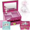 Itsy Unicorn Jewelry Box For Girls (Fuchsia) – Two Gifts For Girls Incl. Unicorn Charm Bracelet Plus Augmented Reality Experience