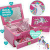 Itsy Unicorn Jewelry Box For Girls (Fuchsia) – Two Gifts For Girls Incl. Unicorn Charm Bracelet Plus Augmented Reality Experience