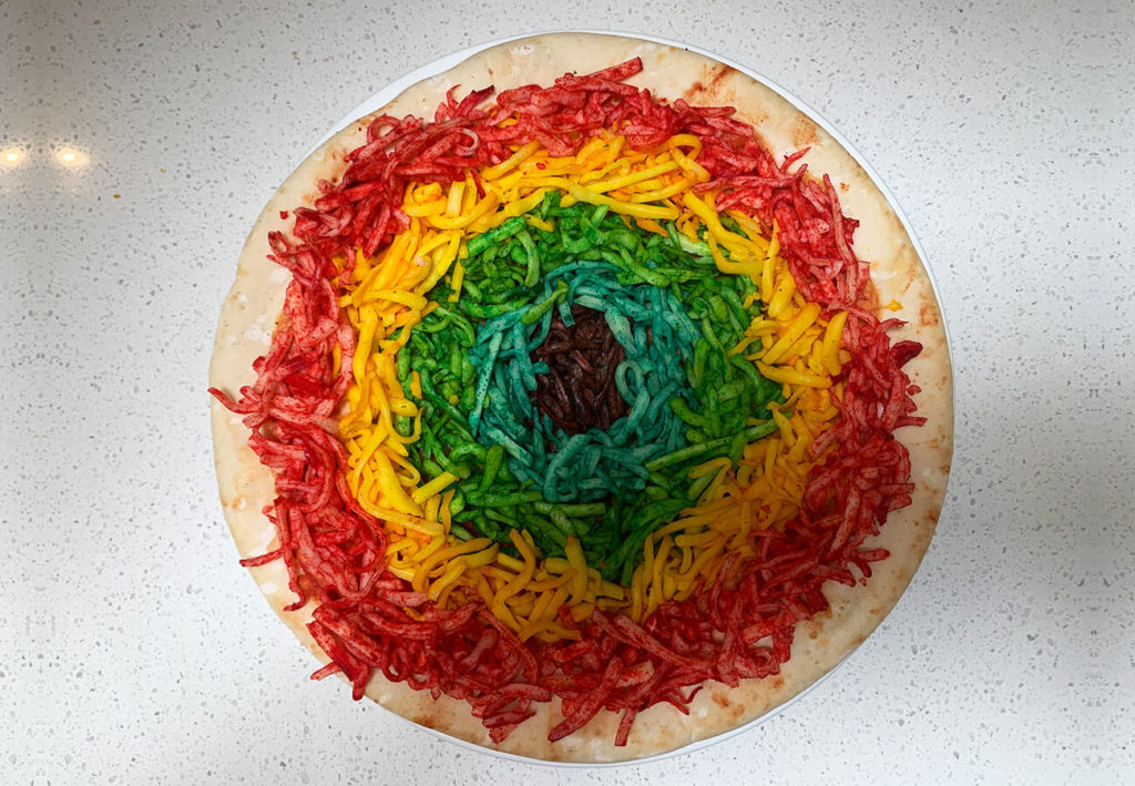 rainbow unicorn pizza